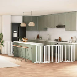 vidaXL Barrière pour chien pliante - 12 panneaux bois peuplier
