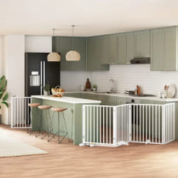 vidaXL Barrière pour chien 12 panneaux - Blanc