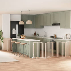 Barrière Pour Chien Porte Pliable 10 Panneaux Bois De Peuplier Vidaxl