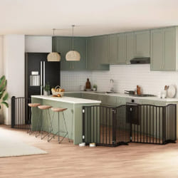 vidaXL Barrière pour chien 6 panneaux - Noir