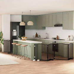 vidaXL Barrière pour chien 12 panneaux - Noir