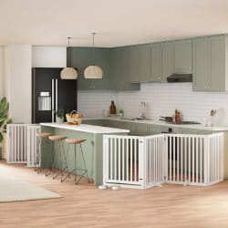 vidaXL Barrière pour chiens 10 panneaux Bois de peuplier