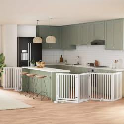 vidaXL Barrière Bois de Peuplier - Blanc