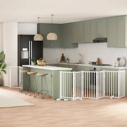 vidaXL Barrière pour chien pliante - 9 panneaux bois peuplier