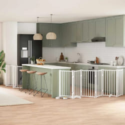 vidaXL Barrière chien 12 panneaux blanc