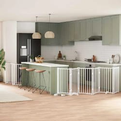 vidaXL Barrière chien pliable 15 panneaux bois