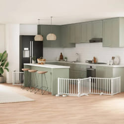 vidaXL Barrière pliable 12 panneaux blanc bois