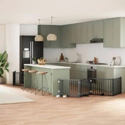 vidaXL Barrière avec Porte 8 Panneaux Noir