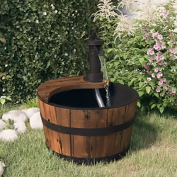Cette fontaine à eau en bois est un excellent supplément à votre arrière-cour, patio et jardin, faisant de votre maison un pa ...