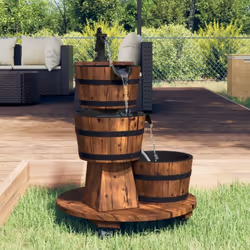 Cette fontaine à eau en bois est un excellent supplément à votre arrière-cour, patio et jardin, faisant de votre maison un pa ...