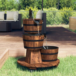 Fontaine à eau sur roues pompe 55x55x80 cm bois de sapin massif Vidaxl