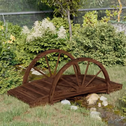 Ce pont de jardin en bois ajoute un charme instantané et classique grâce à sa construction durable et à la conception excepti ...
