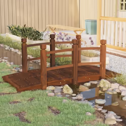 Ajoutez une touche de charme romantique à votre jardin avec ce pont de jardin en bois ! Il est construit pour être un endroit ...