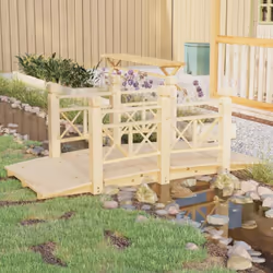 Ajoutez une touche de charme romantique à votre jardin avec ce pont de jardin en bois ! Il est construit pour être un endroit ...