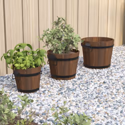 Remplissez cet ensemble de pots à fleurs en bois de couleur et de variété pour ajouter un look époustouflant à votre projet d ...