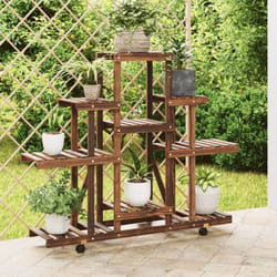 Vidaxl - Support à fleurs avec roues 110x25x101 cm bois massif de sapin