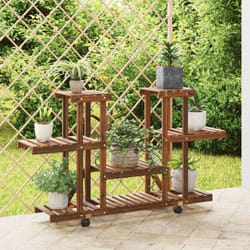 Vidaxl - Support à fleurs avec roues 110x25x78 cm bois massif de sapin