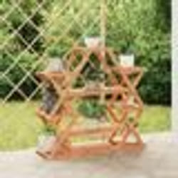 vidaXL Support à fleurs 110x25x105 cm bois massif de sapin