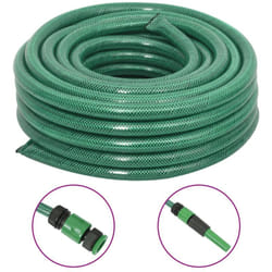 Tuyau d'arrosage avec jeu de raccords vert 0,9' 50 m pvc