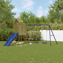 vidaXL Aire de jeux dextérieur bois de pin imprégné ensemble de jeu ensemble de jeu en bois ensemble de terrain de jeu 3155881
