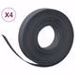 vidaXL Bordures de jardin 4 pcs gris 10 m 10 cm polyéthylène