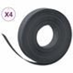 vidaXL Bordures de jardin 4 pcs gris 10 m 10 cm polyéthylène