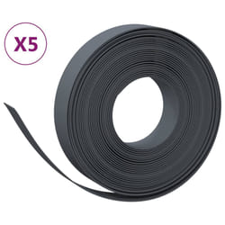 vidaXL Bordures de jardin 5 pcs gris 10 m 10 cm polyéthylène
