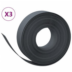 vidaXL Bordures de jardin 3 pcs gris 10 m 15 cm polyéthylène