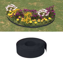 vidaXL Bordures de jardin 5 pcs noir 10 m 15 cm polyéthylène