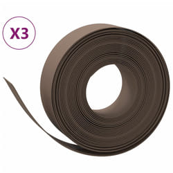 vidaXL Bordures de jardin 3 pcs marron 10 m 15 cm polyéthylène