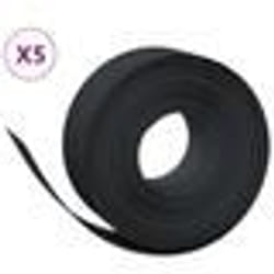 vidaXL Bordures de jardin 5 pcs noir 10 m 20 cm polyéthylène
