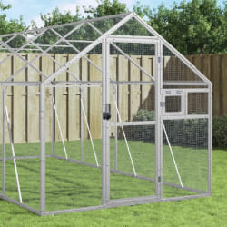 vidaXL Volière en aluminium - Argenté