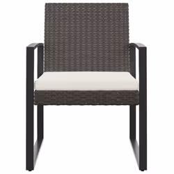 VidaXL 360204 chaise d'extérieur Terrace Siège rembourré Polyester Marron, Crème, Blanc