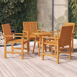 Chaises de jardin en acacia massif pour repas en extérieur Lot de 4 chaises à manger de jardin VIDAXL en bois d'acacia massif ...