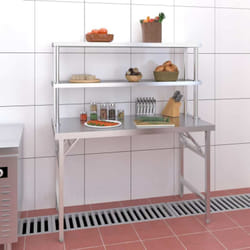 Vidaxl - Table de travail de cuisine avec étagère 120x60x145 cm Inox