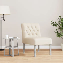 Fauteuil sans accoudoirs lin design de boutons Vidaxl