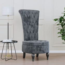 Vidaxl - Chaise à dossier haut gris foncé velours conception de bouton