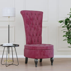 Vidaxl - Chaise à dossier haut rouge bordeaux conception de bouton