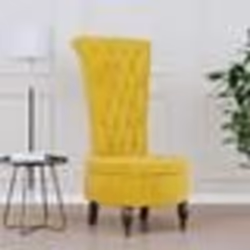 vidaXL Chaise à dossier haut jaune velours conception de bouton