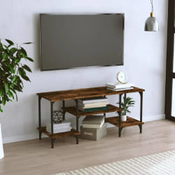 vidaXL Meuble TV chêne fumé 102x35x45,5 cm bois d'ingénierie