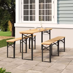 Cet ensemble pratique de tables à bière pliables est un excellent choix pour les activités de plein air telles que le camping ...