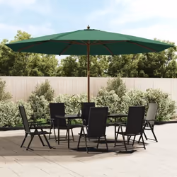 vidaXL Parasol de jardin avec mât en bois vert 400x273 cm