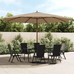 vidaXL Parasol de jardin Mât en bois Taupe