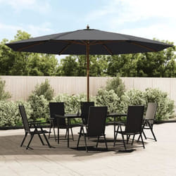vidaXL Parasol de jardin avec mât en bois noir 400x273 cm