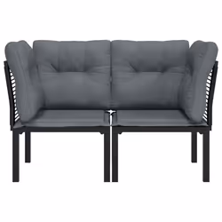 VidaXL 362801 banc de jardin Rotin, Acier