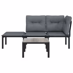 VidaXL 362804 banc de jardin Rotin, Acier