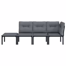 VidaXL 362805 banc de jardin Rotin, Acier - Vue supplémentaire 3
