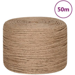 vidaXL Corde de jute 50 m de long 6 mm d'épaisseur