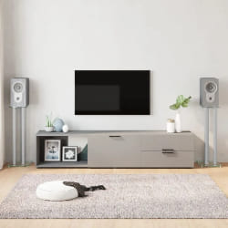 vidaXL Supports de haut-parleurs 2 pcs argenté verre trempé 3 piliers