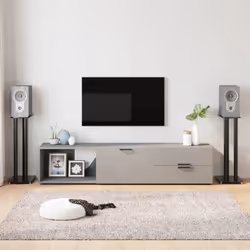 Profitez de la qualité de votre système audio autonome grâce à cette paire de supports de haut-parleurs. Matériau durable : a ...